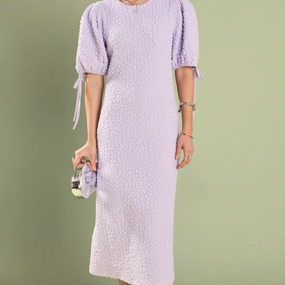 Anthropologie Lilac Textured Midi Dress
